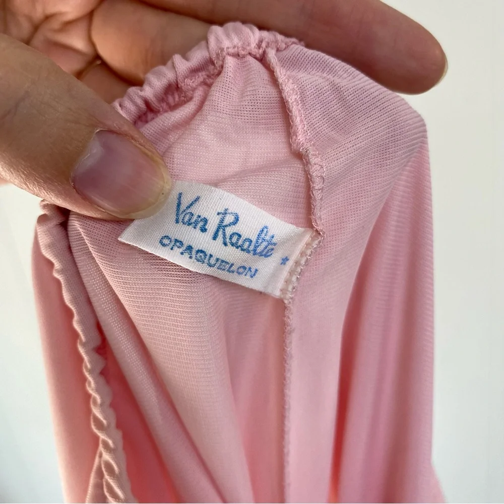 Vintage Van Raalte Light Pink Nylon Half Slip Lace Trim Small Coquette Fairycore - Picture 7 of 8